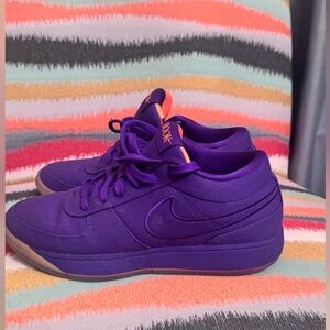 Devon Booker 1 Sunset Nike Purple Sneakers with Orange Highlights